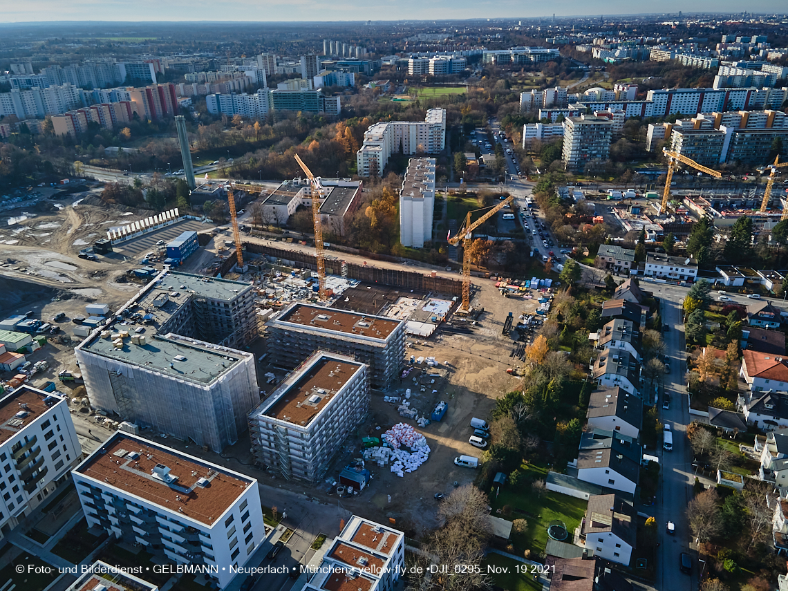19.11.2021 - Luftbilder von der Baustelle Alexisquartier und Pandion Verde in Neuperlach 19.11.2021 - Luftbilder von der Baustelle Alexisquartier und Pandion Verde in Neuperlach